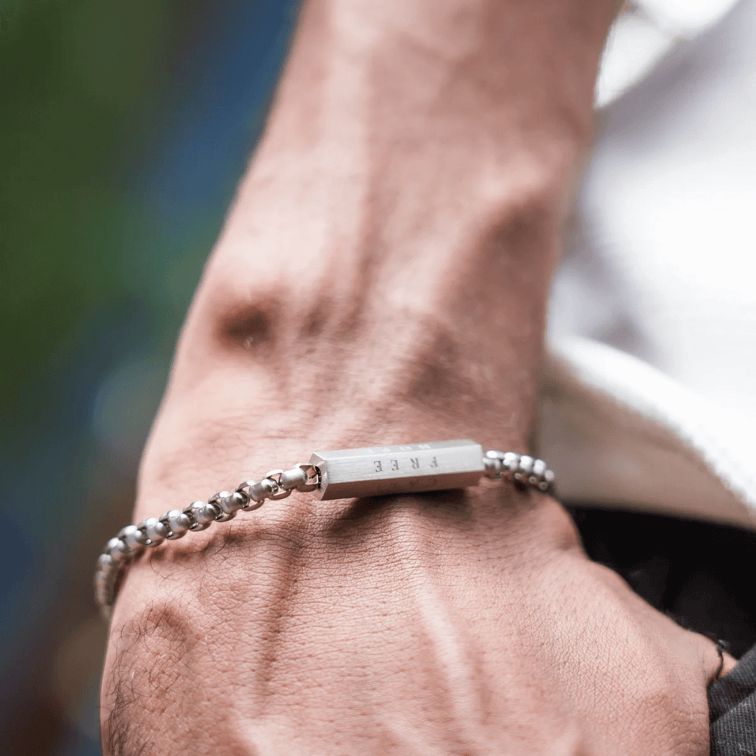 Silver Men's Bracelet - Steps to Freedom